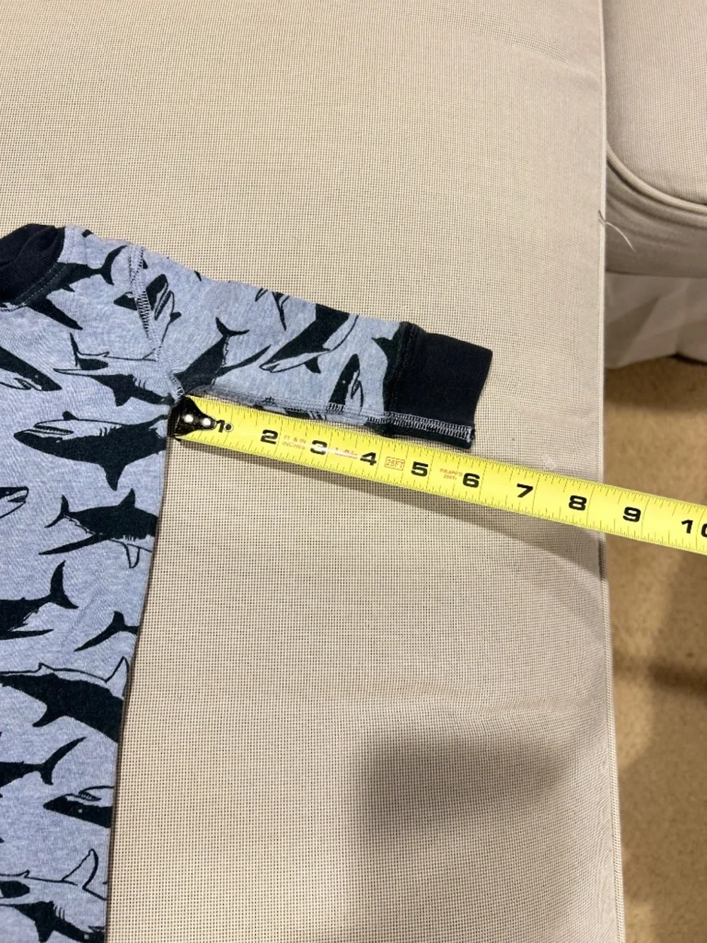Hanna Andersson Navy Blue Shark Sleeper 6 to 9 Months - Picture 8 of 11